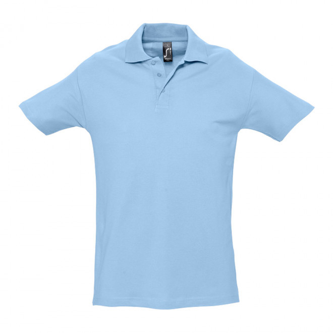 POLO PERSONNALISÉ HOMME 'SPRING' COULEUR 210 GR/M² - bleu ciel