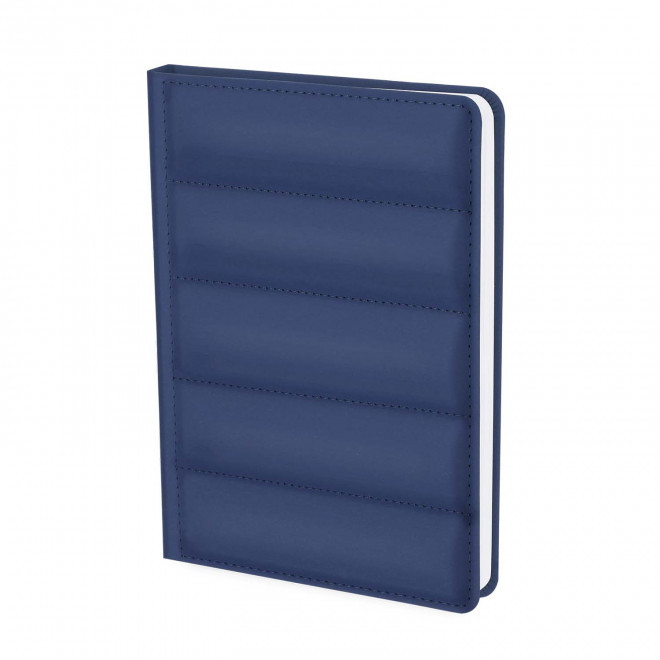 CARNET A5 PU MATELASSE PERSONNALISABLE 'MATI' - bleu marine