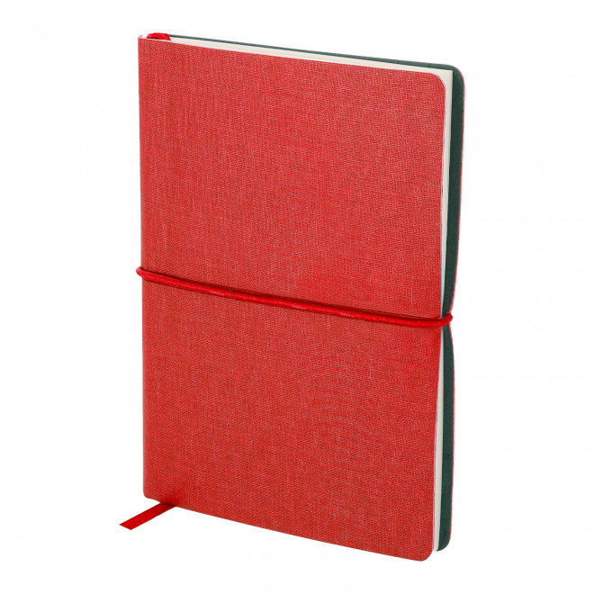 CARNET A5 RPET AVEC MEMOS PERSONNALISABLE 'JULIA' - rouge