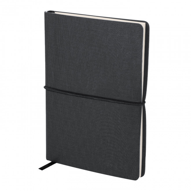 CARNET A5 RPET AVEC MEMOS PERSONNALISABLE 'JULIA' - noir