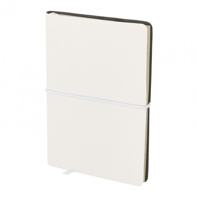 CARNET A5 RPET AVEC MEMOS PERSONNALISABLE 'JULIA' - blanc