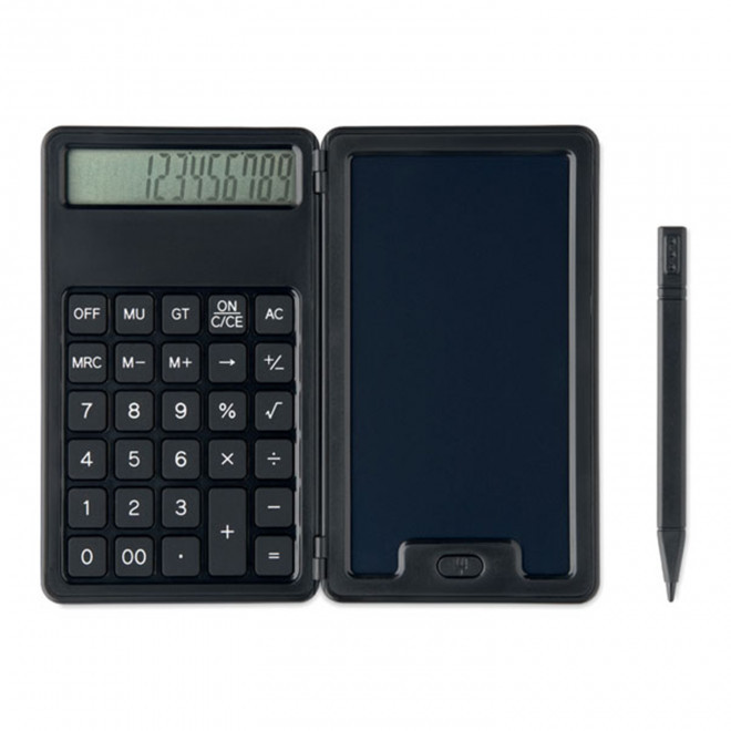 CALCULATRICE ECRAN LCD PERSONNALISABLE 'DIVIDO' - noir