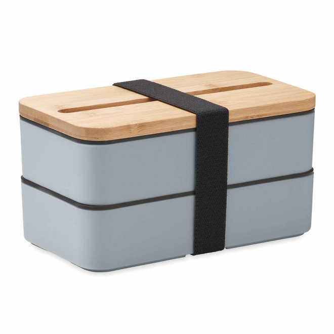 LUNCH BOX PUBLICITAIRE A DEUX NIVEAUX PERSONNALISABLE 'RAVUN' - bleu petrole