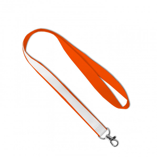 LANYARD AVEC SATIN PERSONNALISABLE 'LUNGO SATIN' - orange