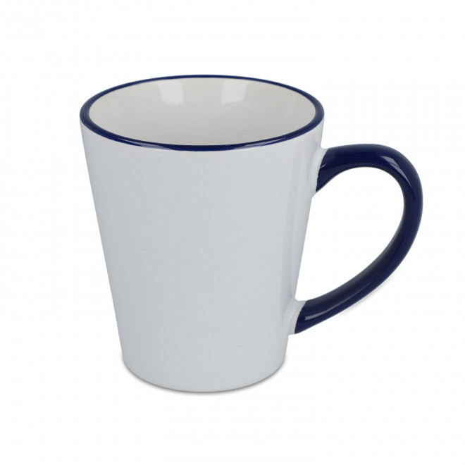 MUG EN CERAMIQUE 300ML PERSONNALISABLE 'COLBY SUBLI' - blanc/bleufonce