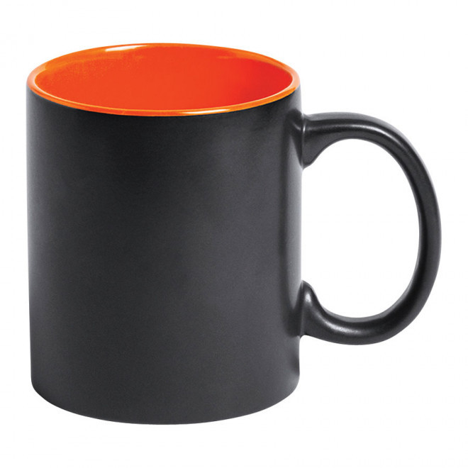 MUG PERSONNALISÉ EN CERAMIQUE 'CORES' - noir/orange