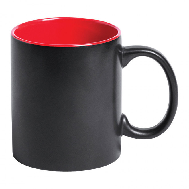 MUG PERSONNALISÉ EN CERAMIQUE 'CORES' - noir/rouge