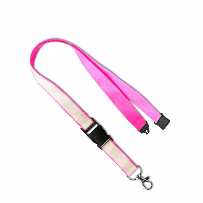 LANYARD AVEC SATIN PERSONNALISABLE 'FORTUNA SATIN' - rose