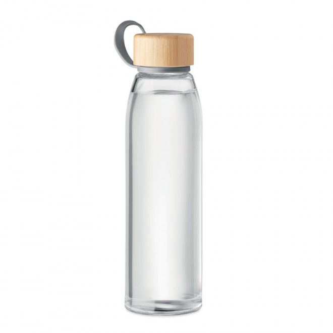 BOUTEILLE PERSONNALISÉE EN VERRE 500 ML 'LODO GO' - transparent