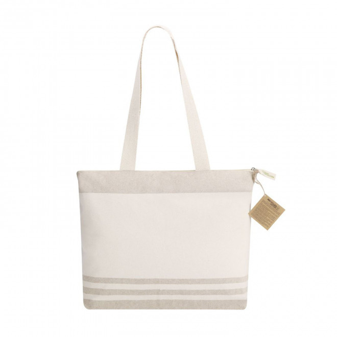 SAC DE PLAGE RAYE PERSONNALISE 'AVRILOS' - naturel