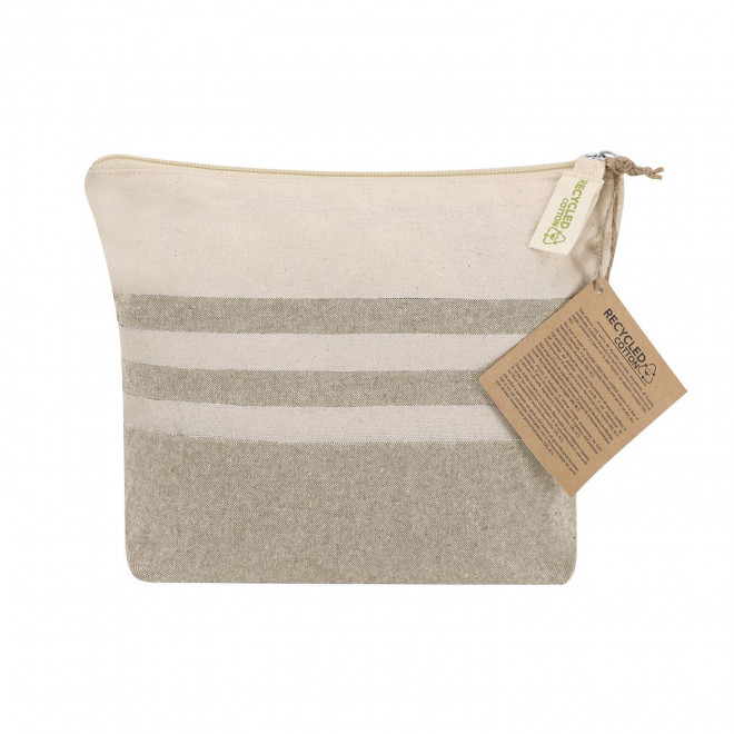 TROUSSE DE TOILETTE RAYEE PERSONNALISABLE 'AVRILOS' - naturel