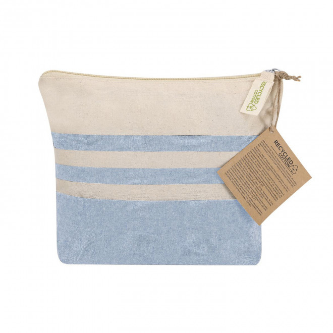 TROUSSE DE TOILETTE RAYEE PERSONNALISABLE 'AVRILOS' - bleu clair
