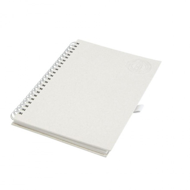 CARNET PERSONNALISÉ DE NOTES À SPIRALES A5 'ESNÉ' - blanc cassé