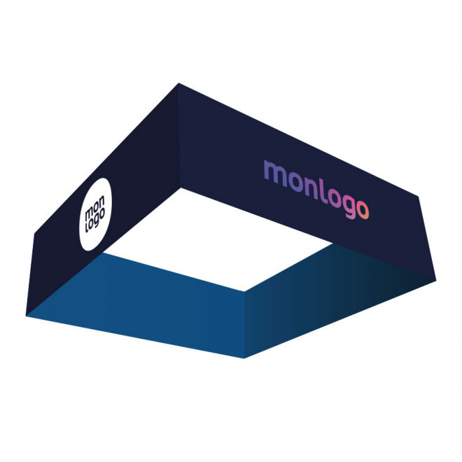 ENSEIGNE PERSONNALISÉE SUSPENDUE CARRÉE 'TRALIN' - quadrichromie