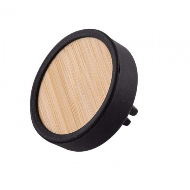 DESODORISANT VOITURE ROND PERSONNALISE 'LOHNA BAMBOU' - noir