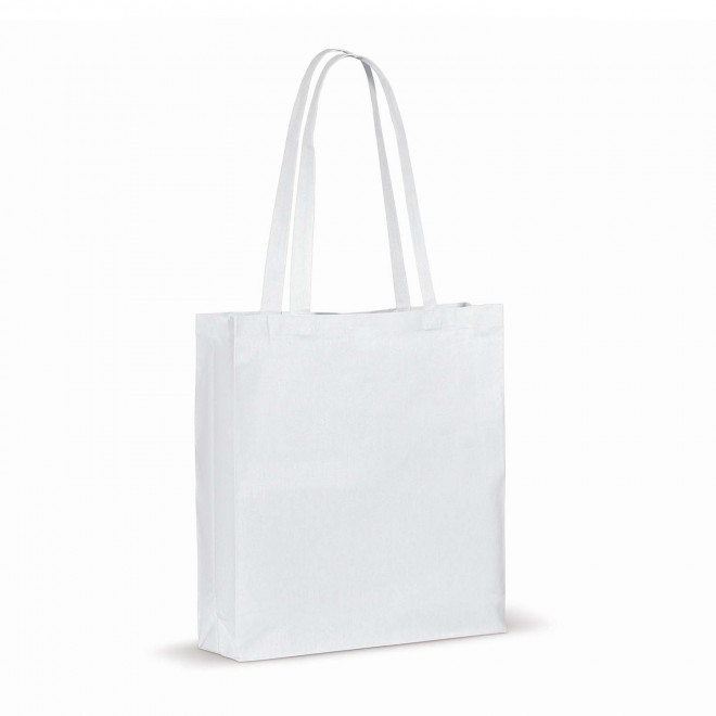 SAC PERSONNALISE EN COTON RECYCLLE SOUFFLET 140G 'FABIO' - blanc