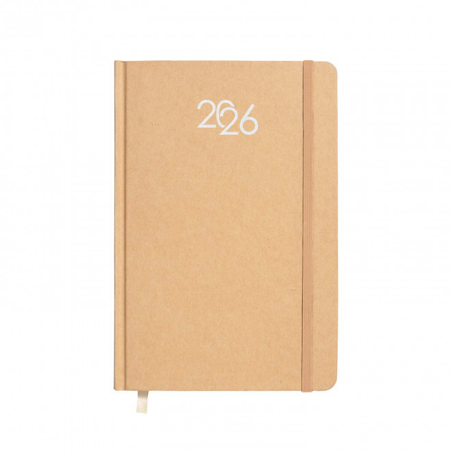 AGENDA SEMAINIER PUBLICITAIRE 'FEBRERO' - kraft - 14,5x21cm