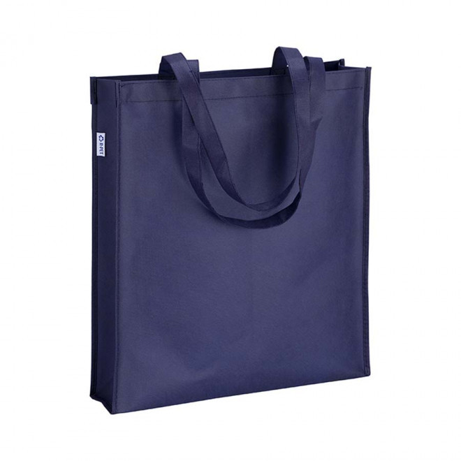 TOTE-BAG PUBLICITAIRE AVEC ANSES LONGUES 'LISBOA RPET' - bleu