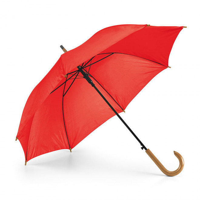 PARAPLUIE PUBLICITAIRE MANCHE CANNE 'DUNDEEMET' - rouge