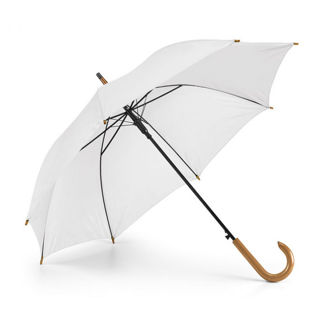 PARAPLUIE PUBLICITAIRE MANCHE CANNE 'DUNDEEMET' - blanc