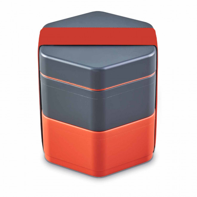 LUNCH BOX PERSONNALISABLE 'MADO' - gris/rouge