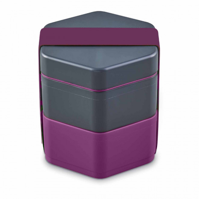 LUNCH BOX PERSONNALISABLE 'MADO' - gris/violet