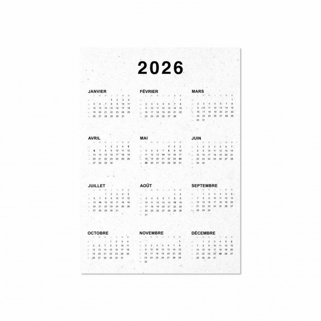 CALENDRIER PERSONNALISÉ SOUPLE PAPIER GRAINE 'COQLI' - quadrichromie