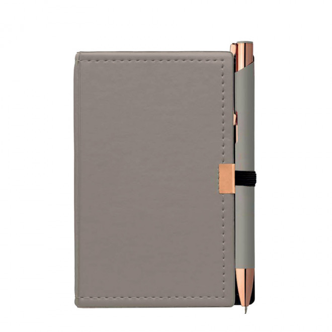 BLOC-NOTES PERSONNALISÉ ET STYLO 'CROSKI' - gris