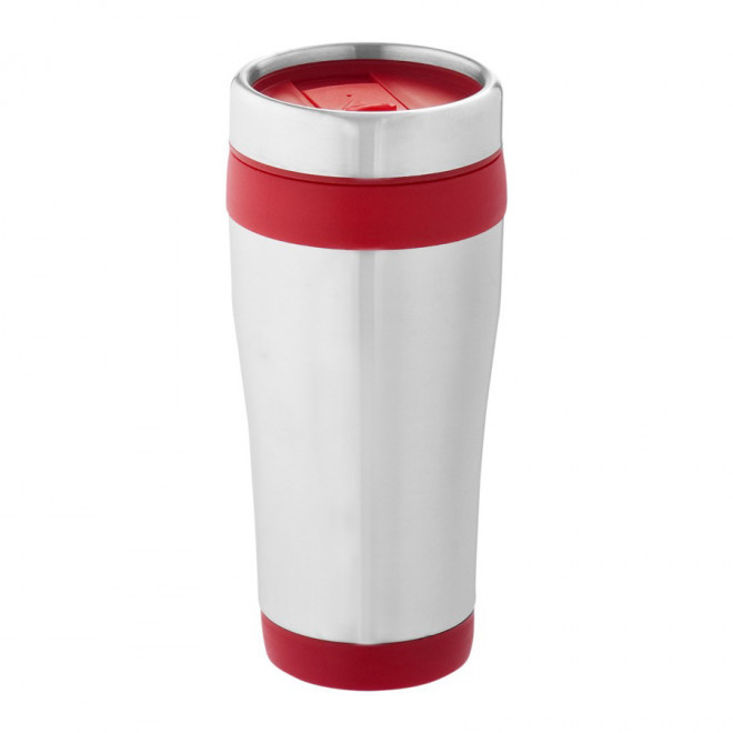 MUG ISOTHERME PUBLICITAIRE 'PYRENEES' - EXPEDITION RAPIDE 4 JOURS - rouge