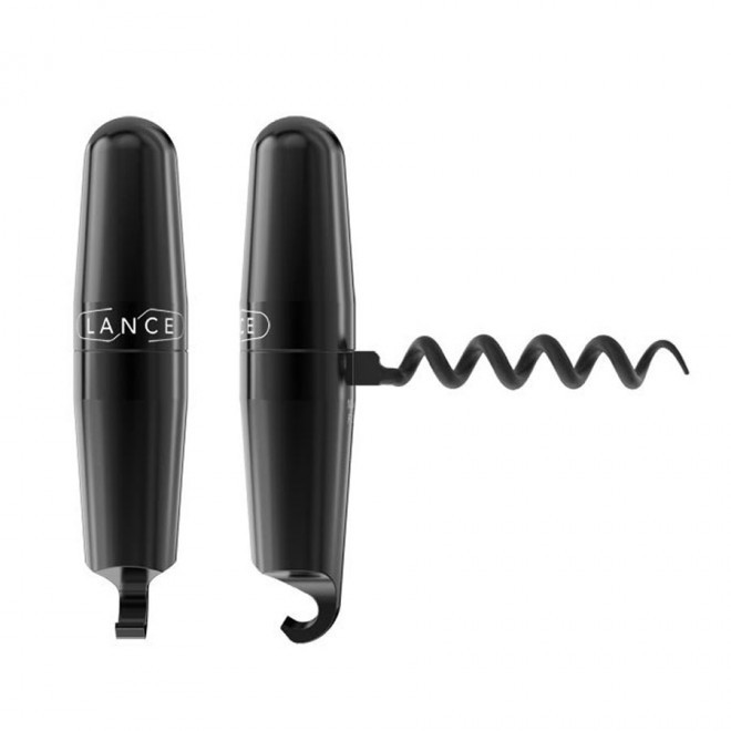 TIRE-BOUCHON PERSONNALISÉ DÉCAPSULEUR LANCE® 'ELIX' - noir