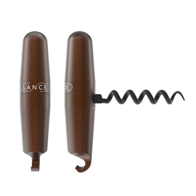 TIRE-BOUCHON PERSONNALISÉ DÉCAPSULEUR LANCE® 'ELIX' - marron