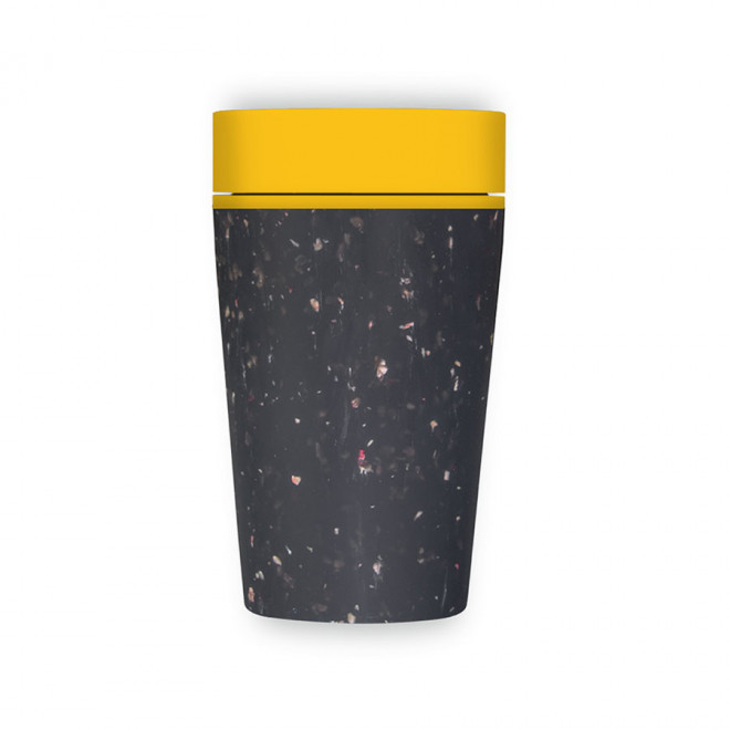 MUG PERSONNALISABLE REUTILISABLE ET DURABLE 'KAFFI' - noir/jaune