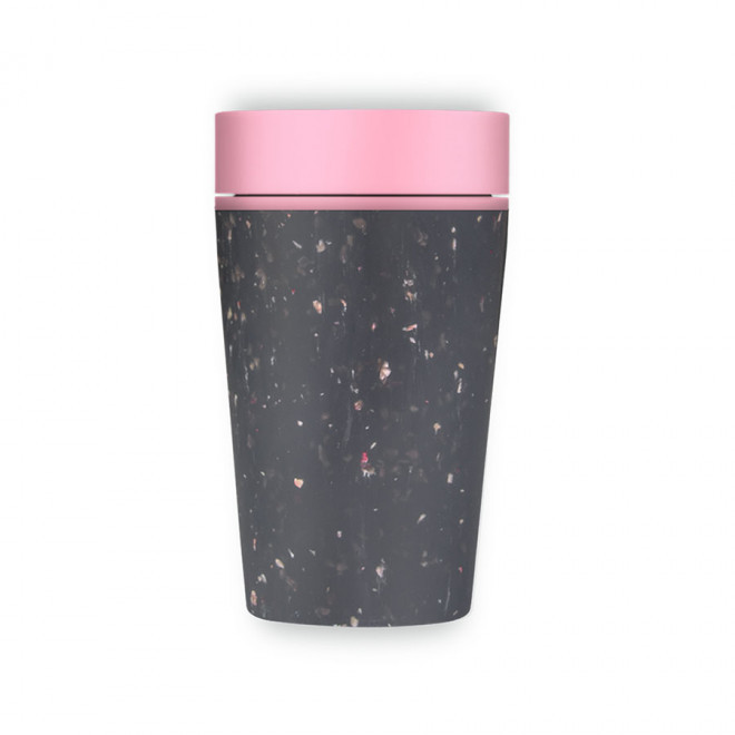 MUG PERSONNALISABLE REUTILISABLE ET DURABLE 'KAFFI' - noir/rose