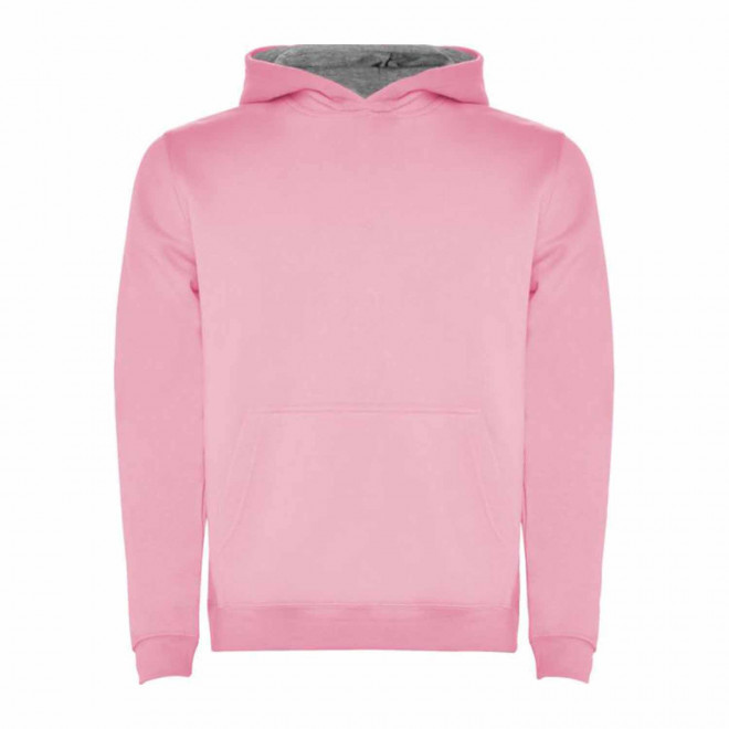 SWEAT SHIRT CAPUCHE PERSONNALISE 'RAPHAEL KIDS' - rose / gris