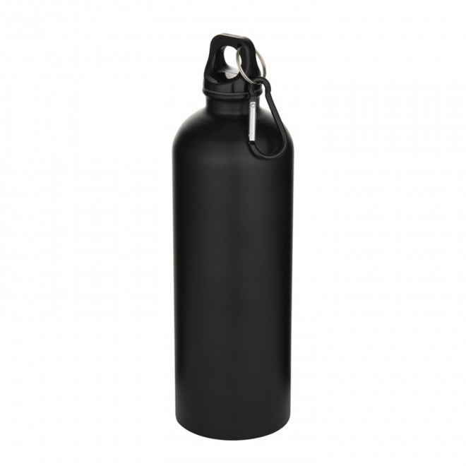 GOURDE ACIER RECYCLE 750ML PERSONNALISABLE 'AVEREST' MOUSQUETON NOIR - noir mat