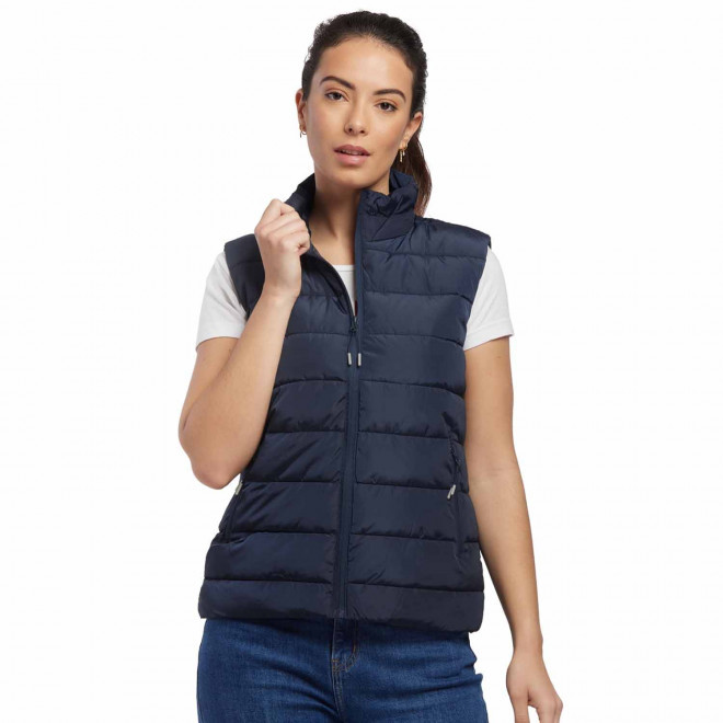 DOUDOUNE SANS MANCHE RPET FEMME PERSONNALISABLE 'KONNIE' - bleu marine