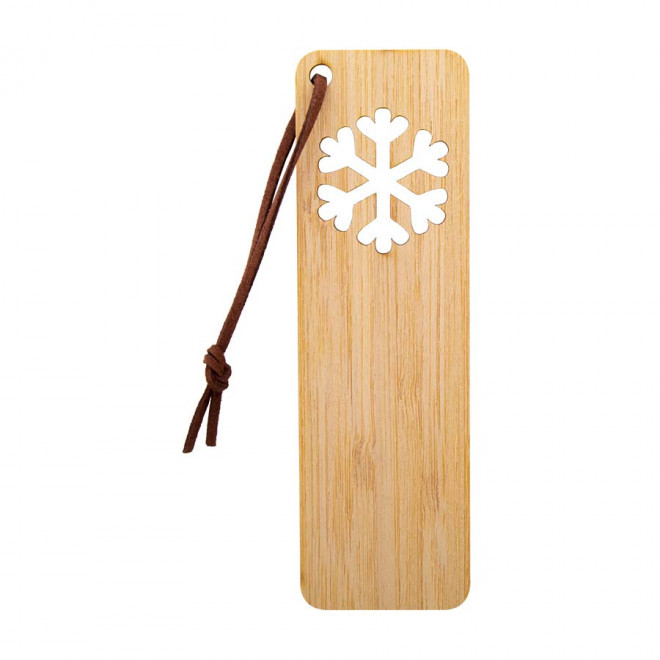 MARQUE-PAGE PERSONNALISÉ DE NOËL EN BAMBOU 'BOMAK' - flocon