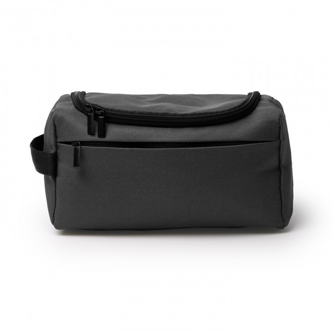 TROUSSE DE TOILETTE PERSONNALISABLE RPET 'NIXO' - noir