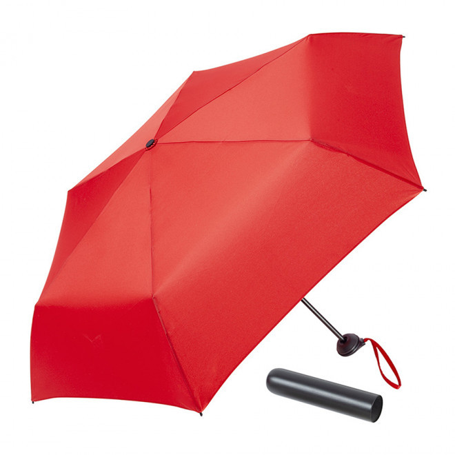 PARAPLUIE TEMPETE PLIABLE MANUEL PERSONNALISABLE FARE® 'PARISA' - noir/rouge