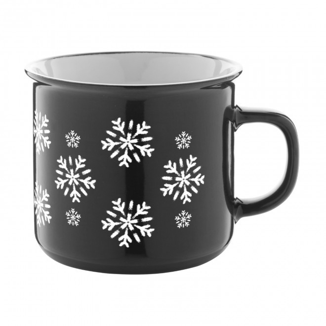 MUG CERAMIQUE 300ML PERSONNALISABLE 'RONSIO NOEL' - noir