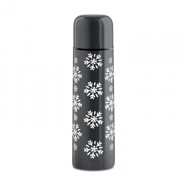 BOUTEILLE ISOTHERME 500ML PERSONNALISABLE 'CHATEL NOEL' - gris foncé