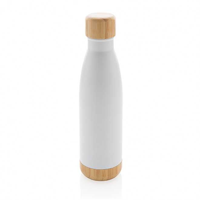 BOUTEILLE ISOTHERME PERSONNALISÉE 520 ML BAMBOU 'NOIBAM' - blanc