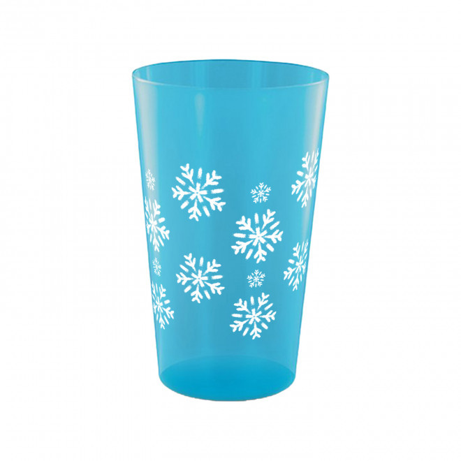 GOBELET MIF 30CL PERSONNALISABLE 'CUPY NOEL' - bleu transparent