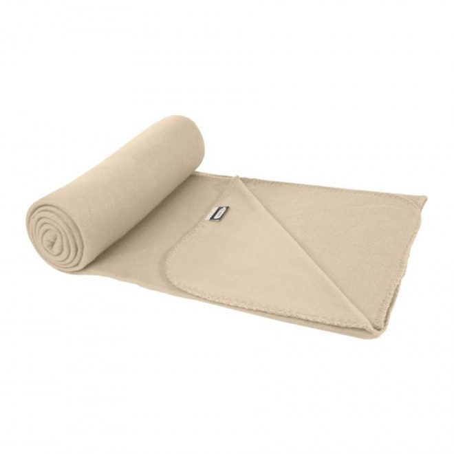 PLAID POLAIRE PERSONNALISÉ RPET 'WEEK-END' - EXPEDITION RAPIDE 4 JOURS  - beige