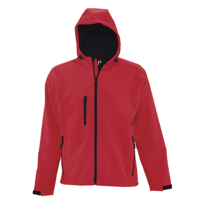 VESTE SOFTSHELL A CAPUCHE HOMME 'REPLAY ' 340 GR/M² - rouge