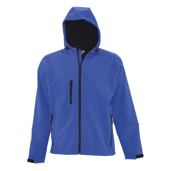 VESTE SOFTSHELL A CAPUCHE HOMME 'REPLAY ' 340 GR/M² - bleu