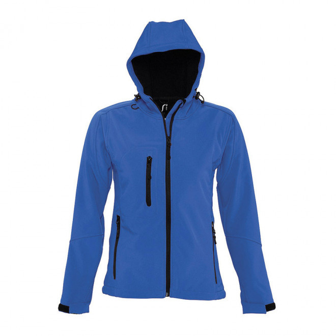 VESTE SOFTSHELL A CAPUCHE FEMME 'REPLAY' 340 GR/M² - bleu