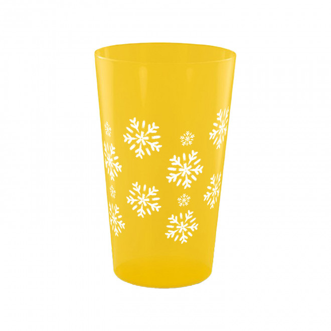 GOBELET MIF 30CL PERSONNALISABLE 'CUPY NOEL' - jaune transparent