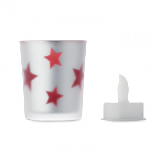 BOUGIE LED NOEL PERSONNALISABLE 'CANDLY' - rouge