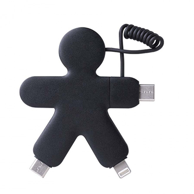 EXPRESS 72H - CÂBLE DE CHARGEMENT PUBLICITAIRE XOOPAR® 'BUDDY CABLE' - noir